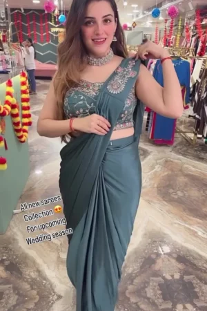 New Superhit Trending Indo-western Ready To Wear Saree With Fully Embroidered Koti On Rangoli Fabric With Stitch Blouse