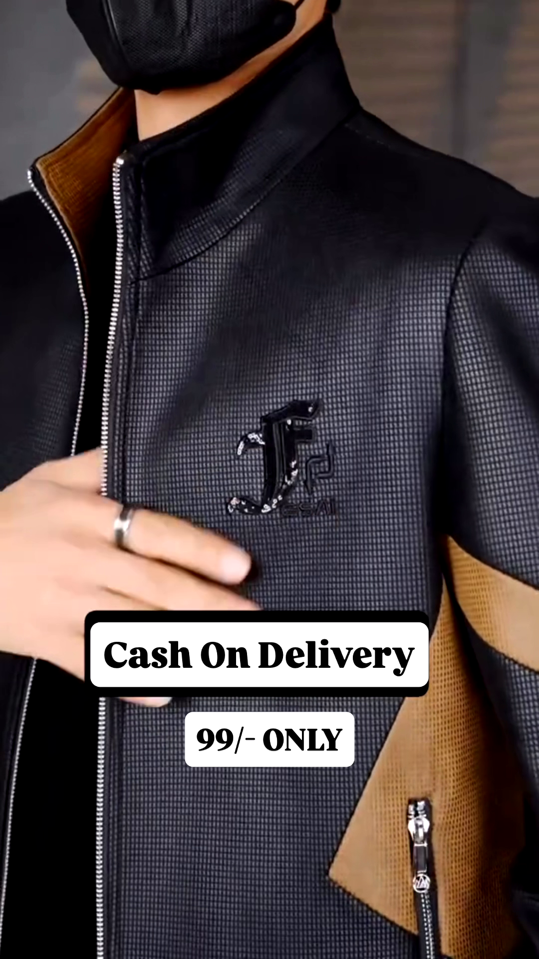 premium black & tan designer winter jacket for men premium black & tan designer winter jacket for men