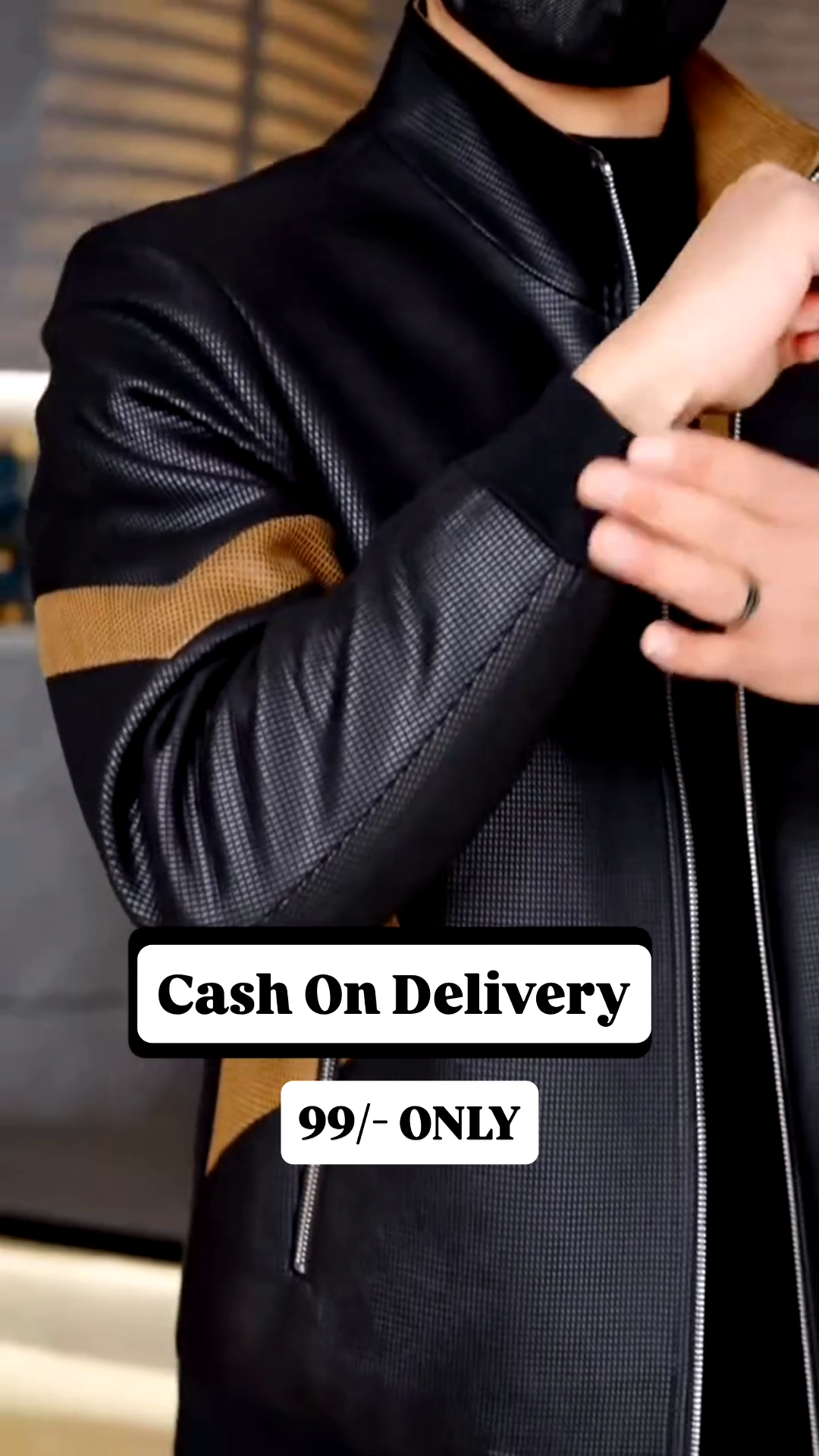 premium black & tan designer winter jacket for men premium black & tan designer winter jacket for men