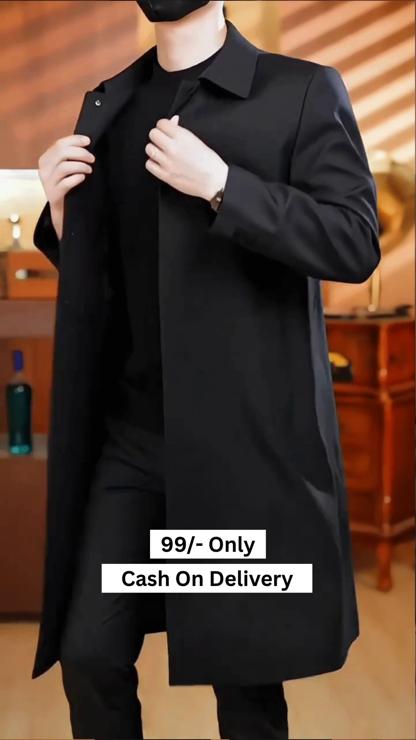 men's casual trench coat slim fit notched collar long jacket overcoat single breasted pea coat wih pockets men's casual trench coat slim fit notched collar long jacket overcoat single breasted pea coat wih pockets