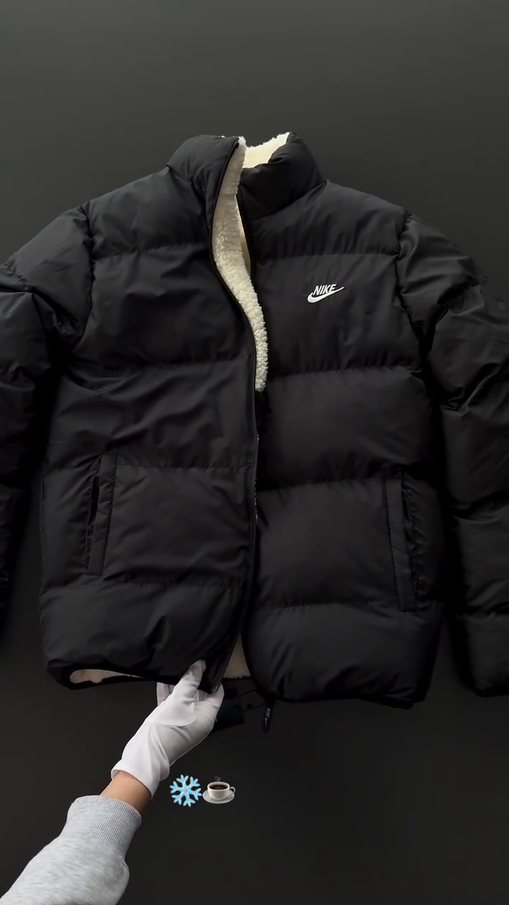 swoosh faux shearling fleece reversible jacket swoosh faux shearling fleece reversible jacket
