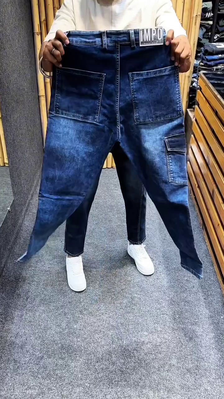 men mid wash straight cargo jeans men mid wash straight cargo jeans