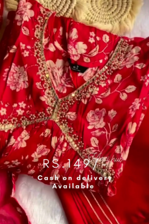 Women's Cotton Blend Kurti Pant Dupatta Set