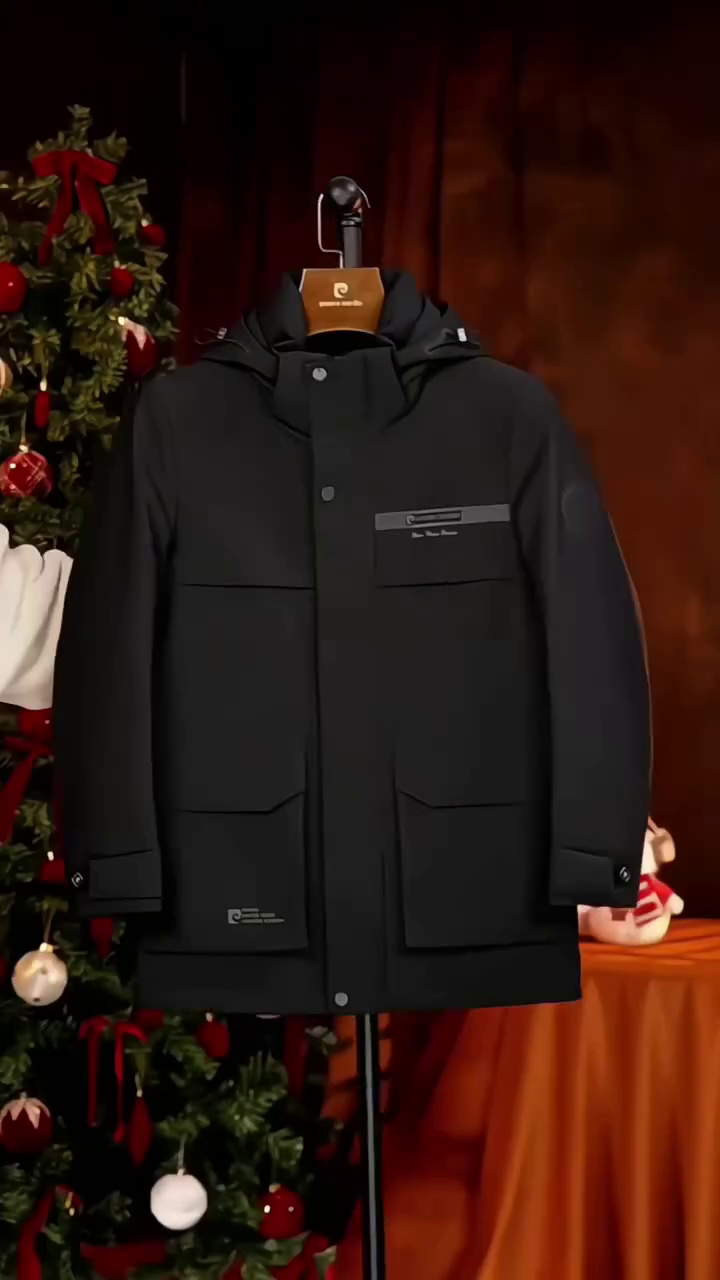 Pierre Cardin Men’s Black Down Jacket – Premium Warmth with Timeless Elegance